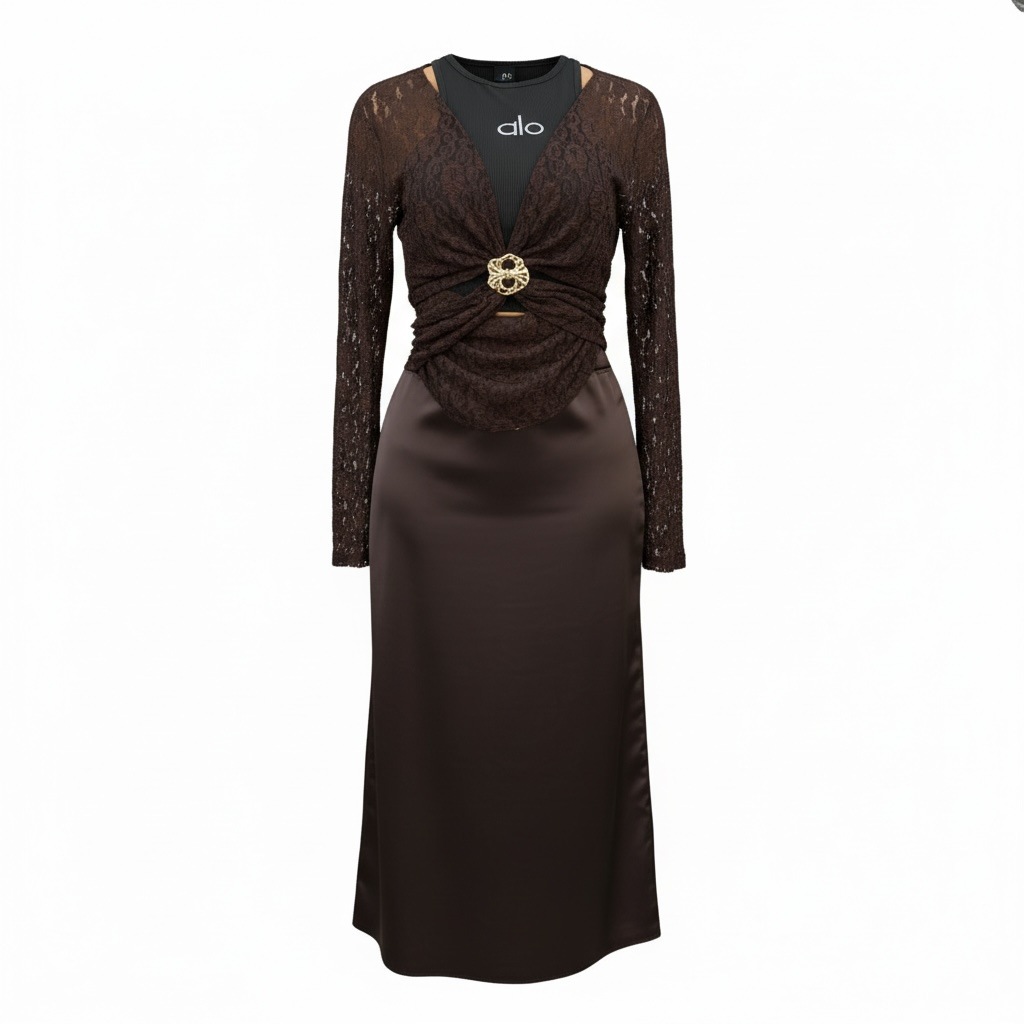 Full Set Silk Casual Dress