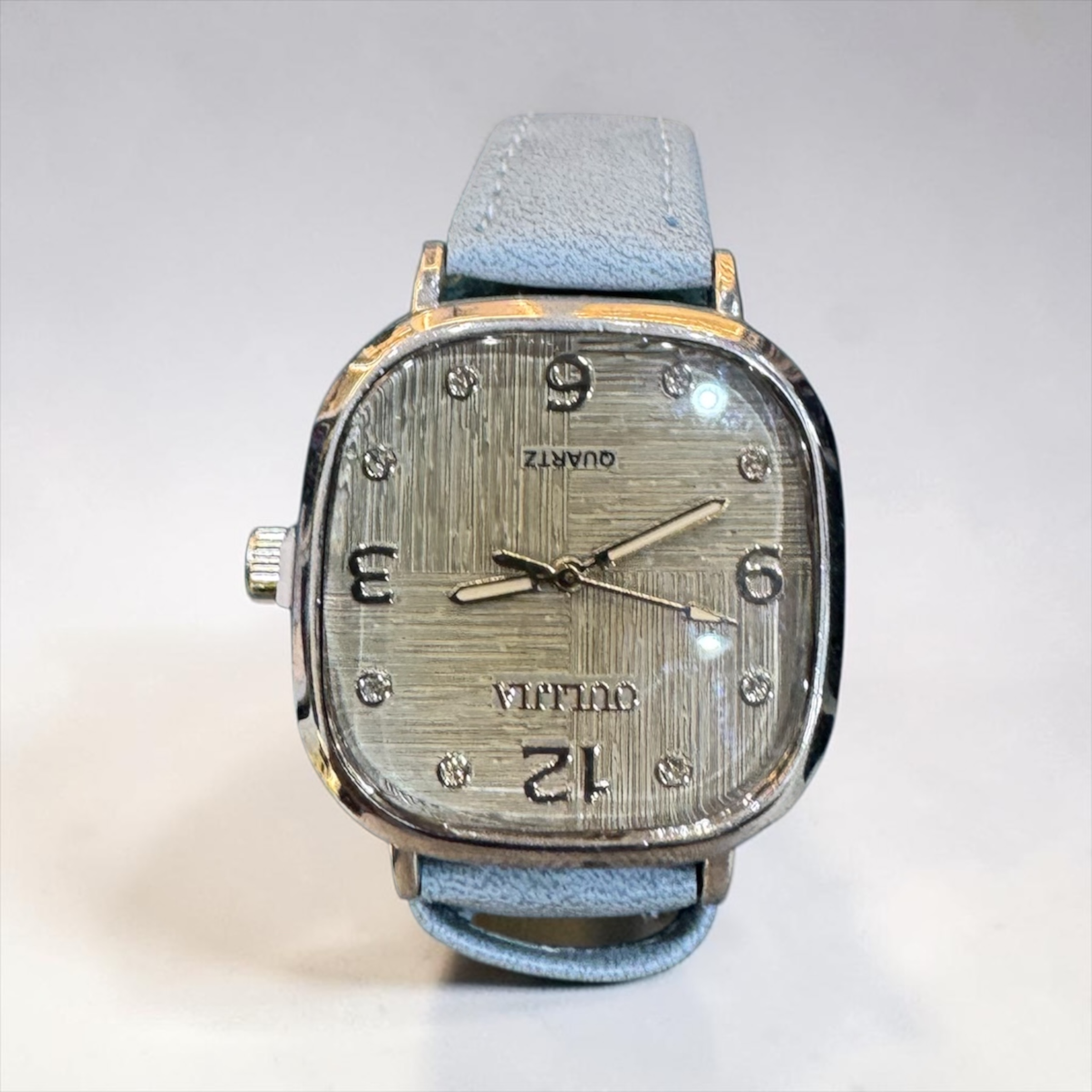 Elegant Square Dial Leather Analog Watch 