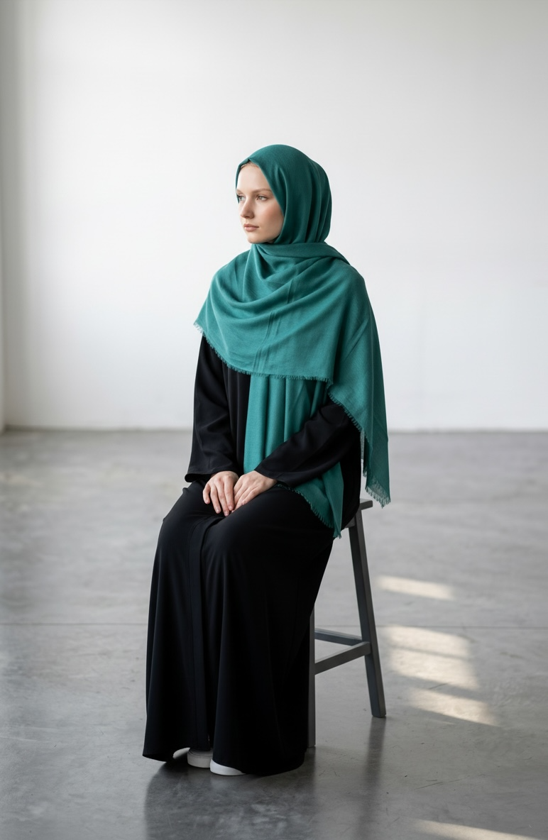 Soft Teal Oversized Scarf