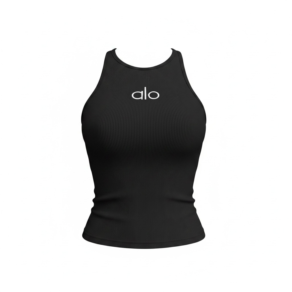 Alo Ribbed High-Neck Tank Top