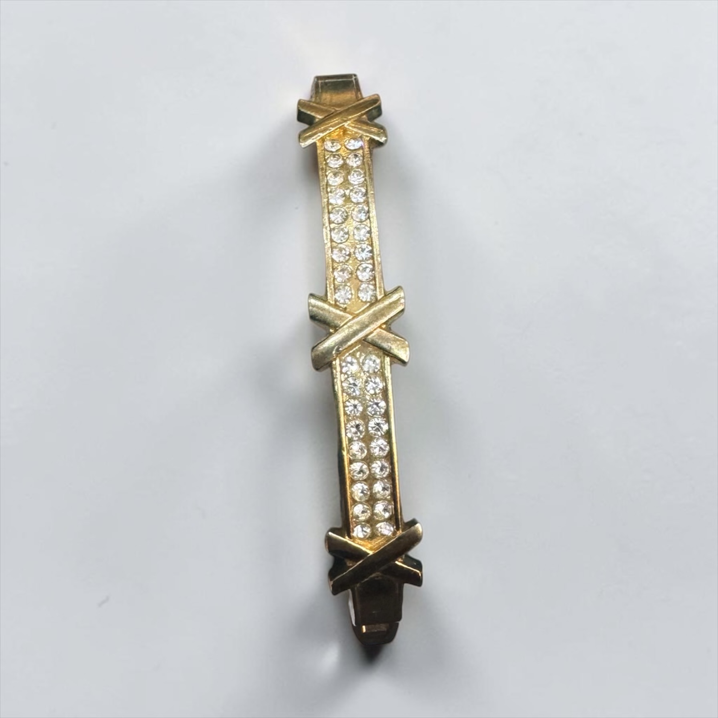 Elegant Criss-Cross Crystal Bangle