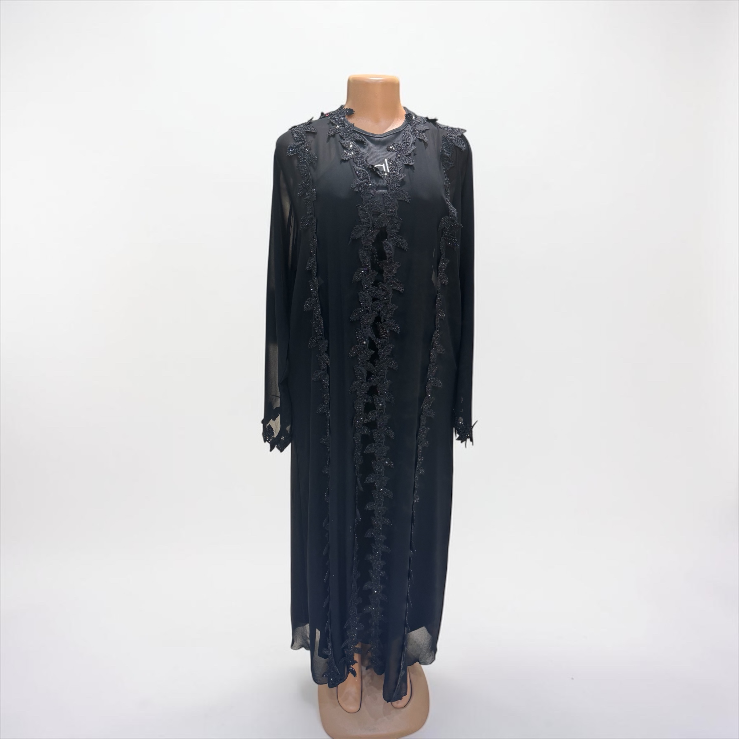 Glamorous Beaded Leaves Abaya