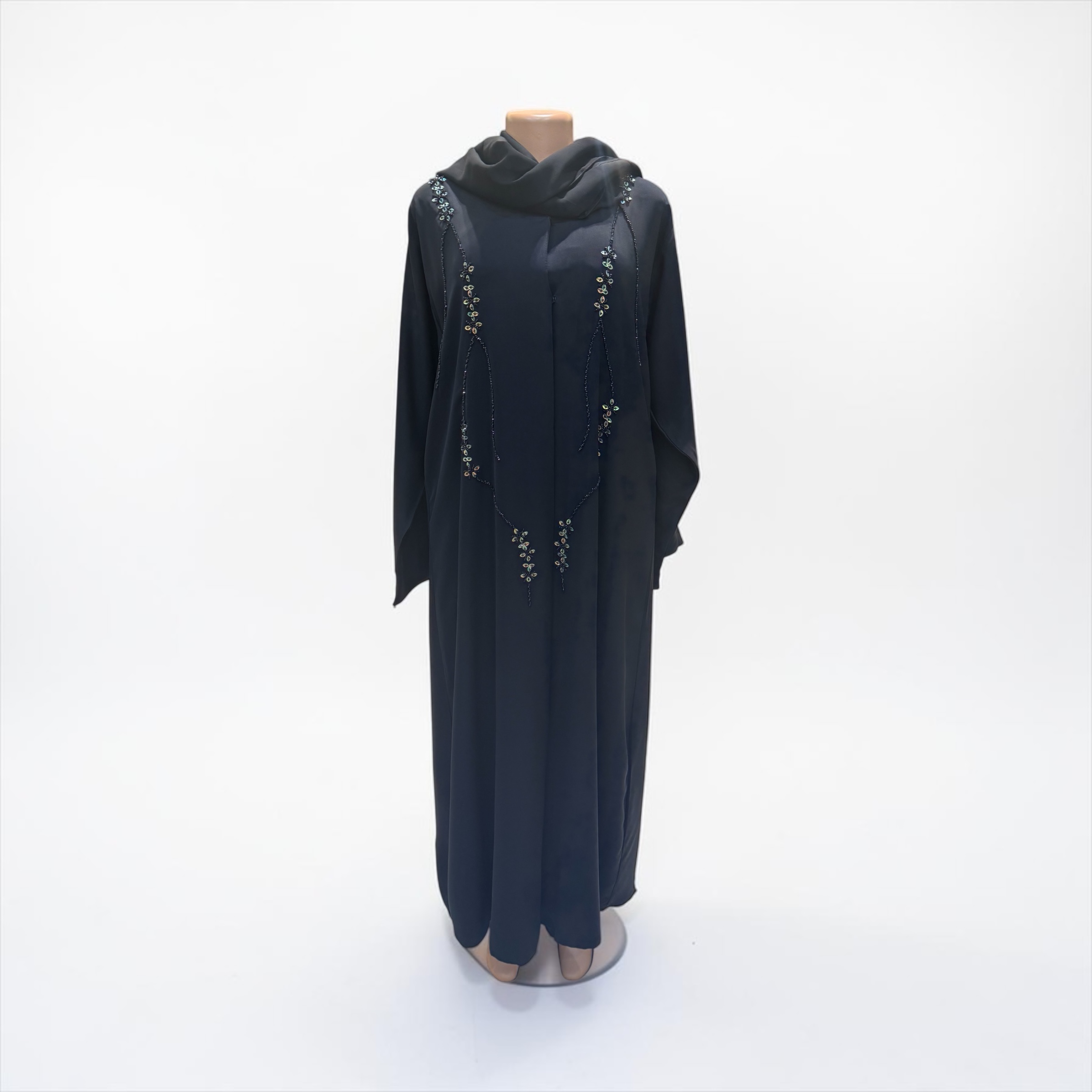 Elegant Beaded Vine Abaya 
