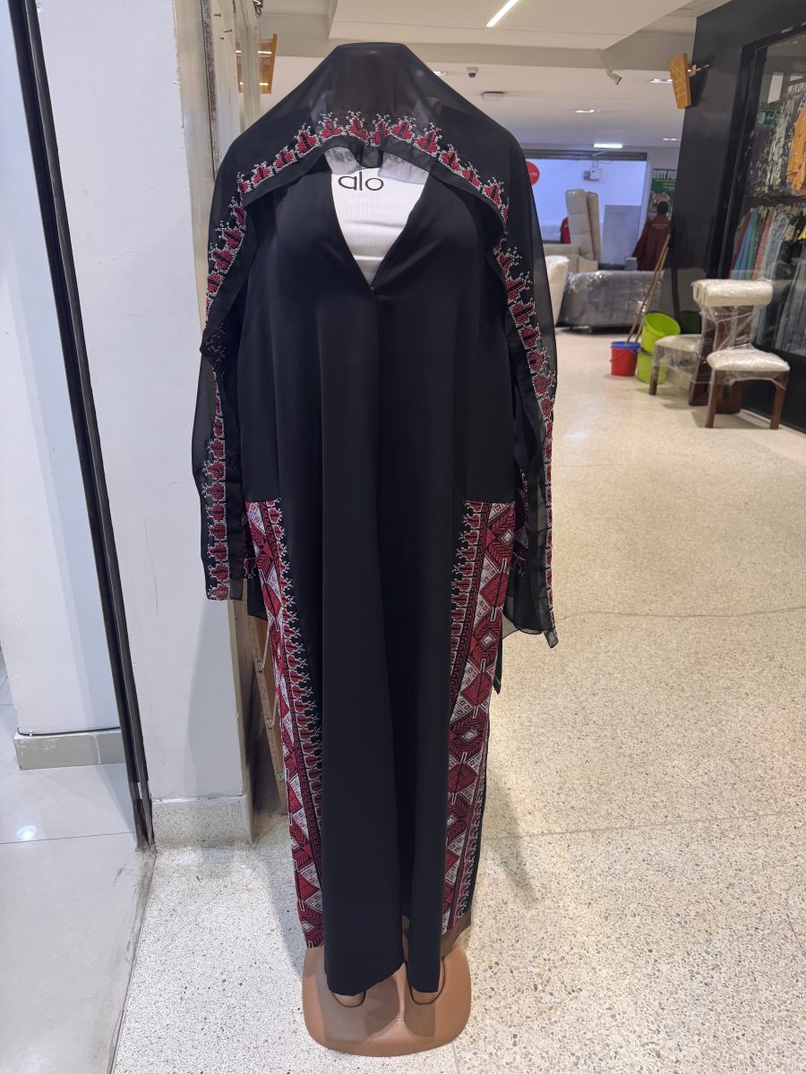 Elegant Geometric Side Panel Open Abaya