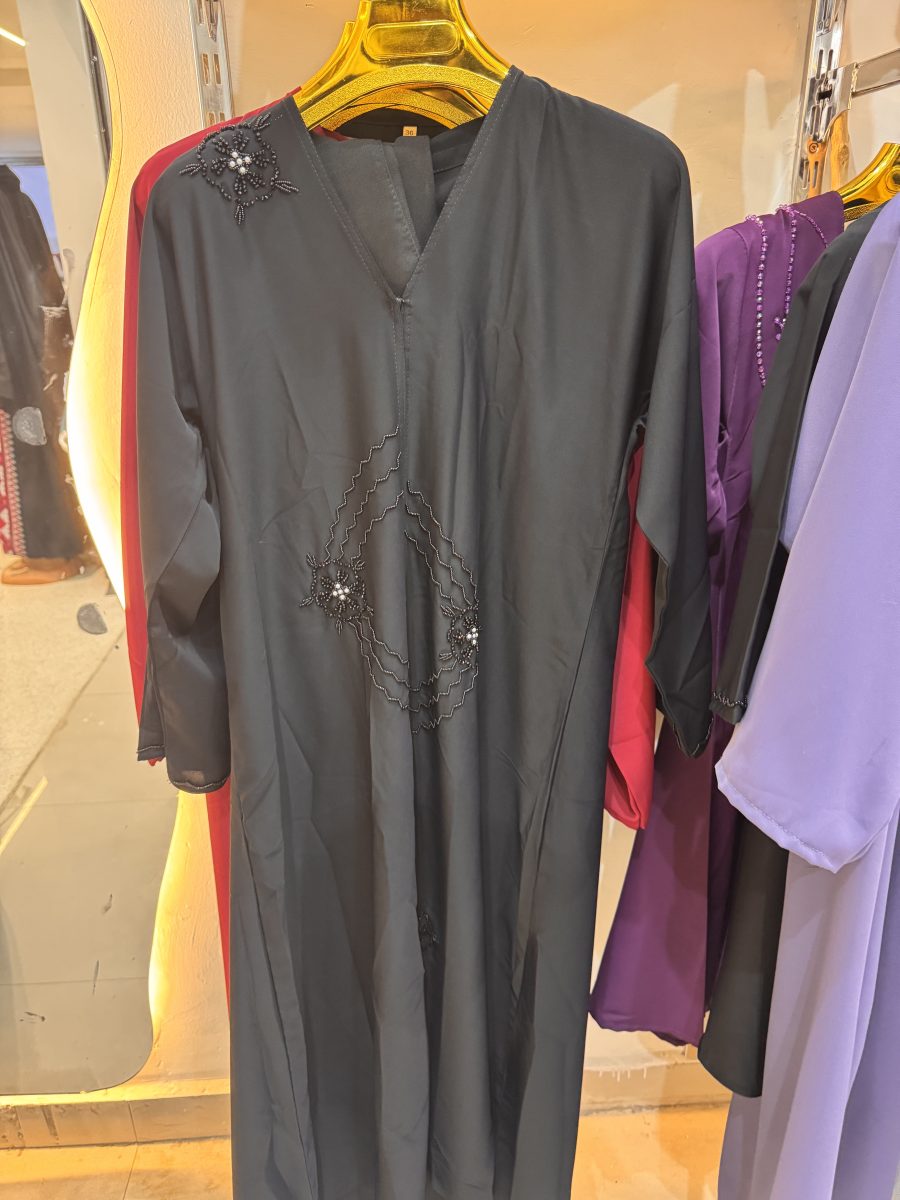 Beaded Floral Spray Abaya 