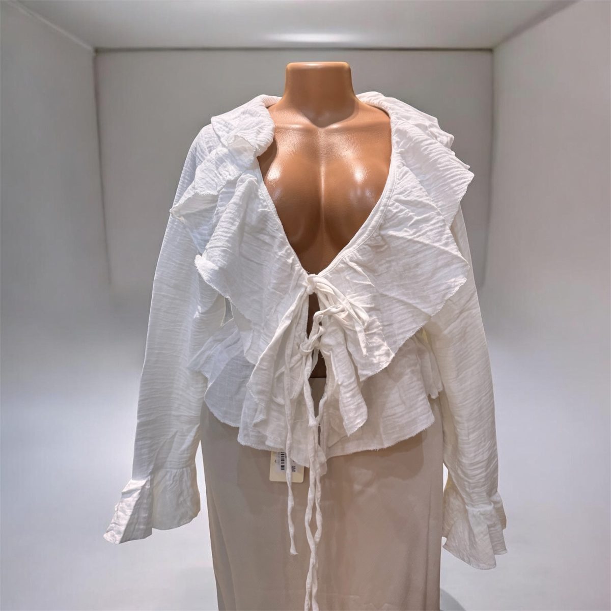Ruffle Sleeve Tie-Front Top
