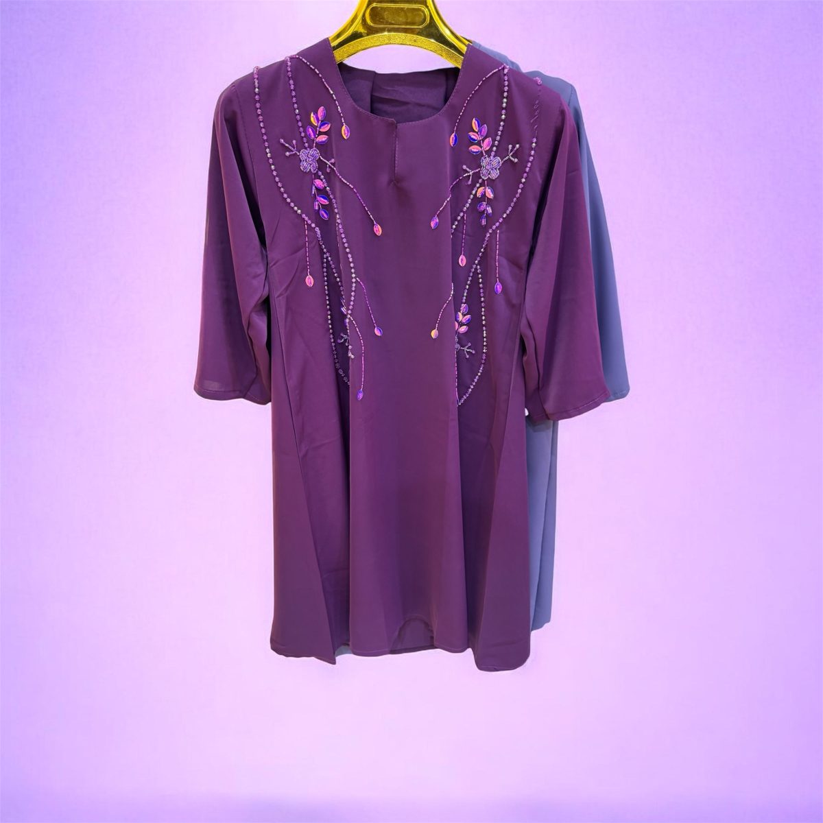 Beaded Floral Cascade Abaya
