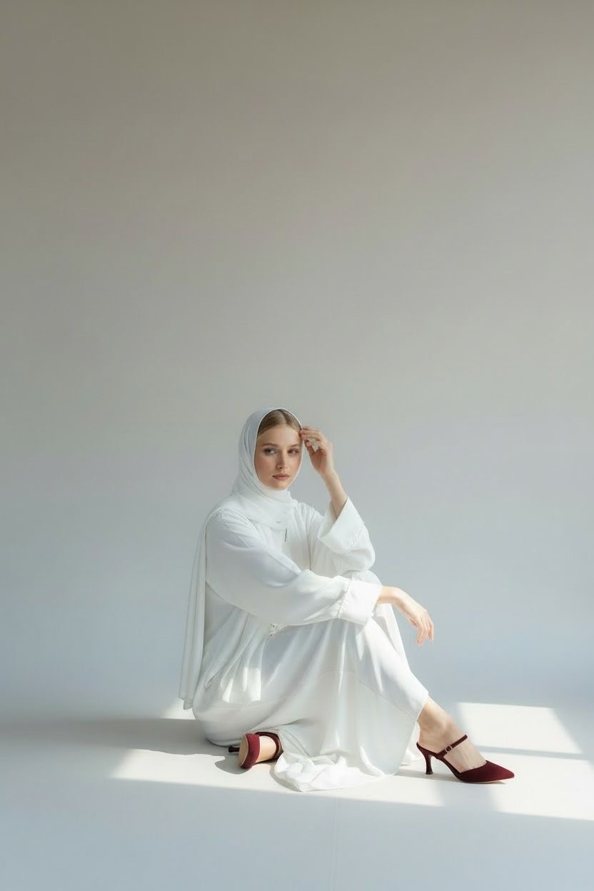 White Classic Emirati Abaya